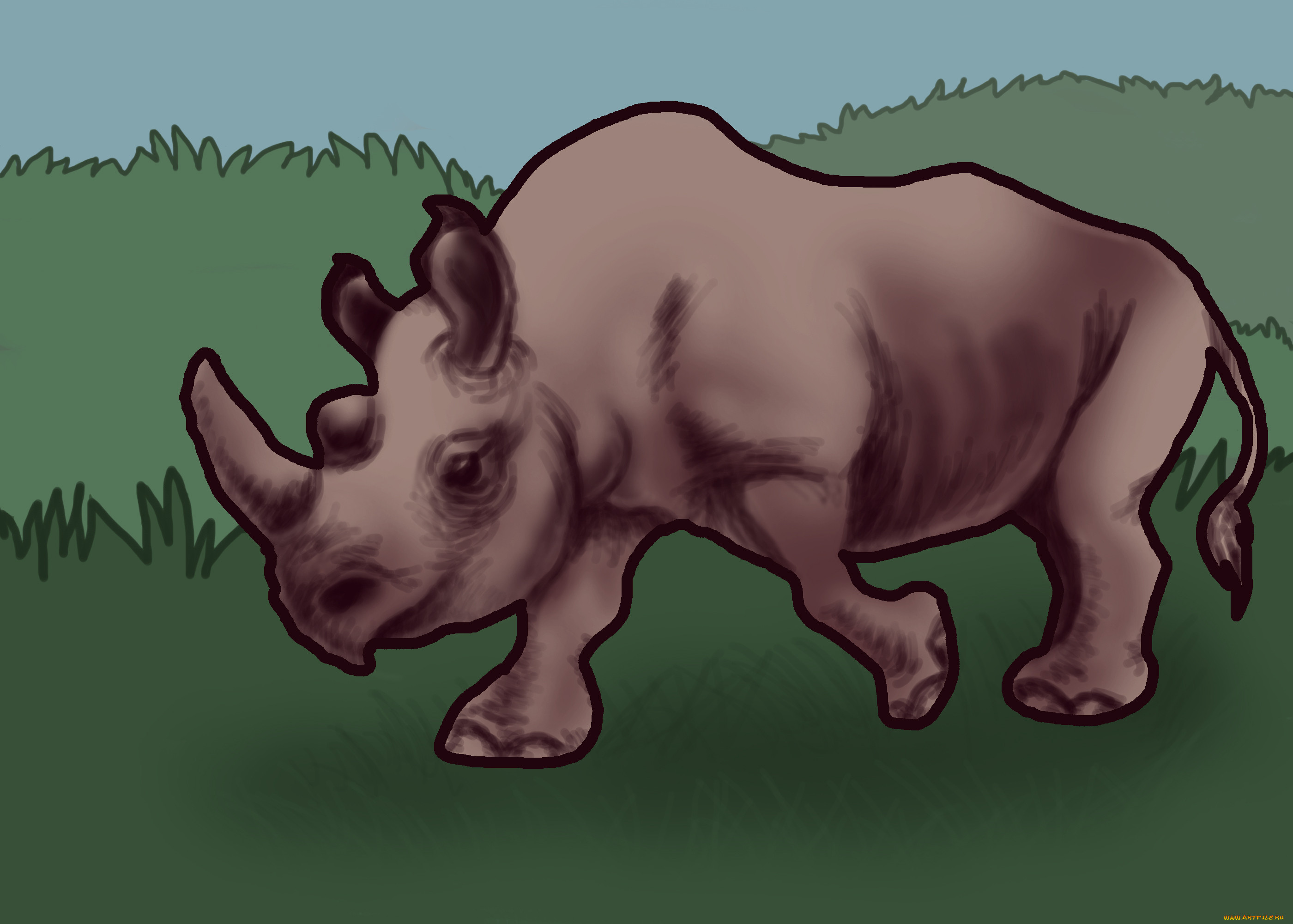 Пиксельный носорог